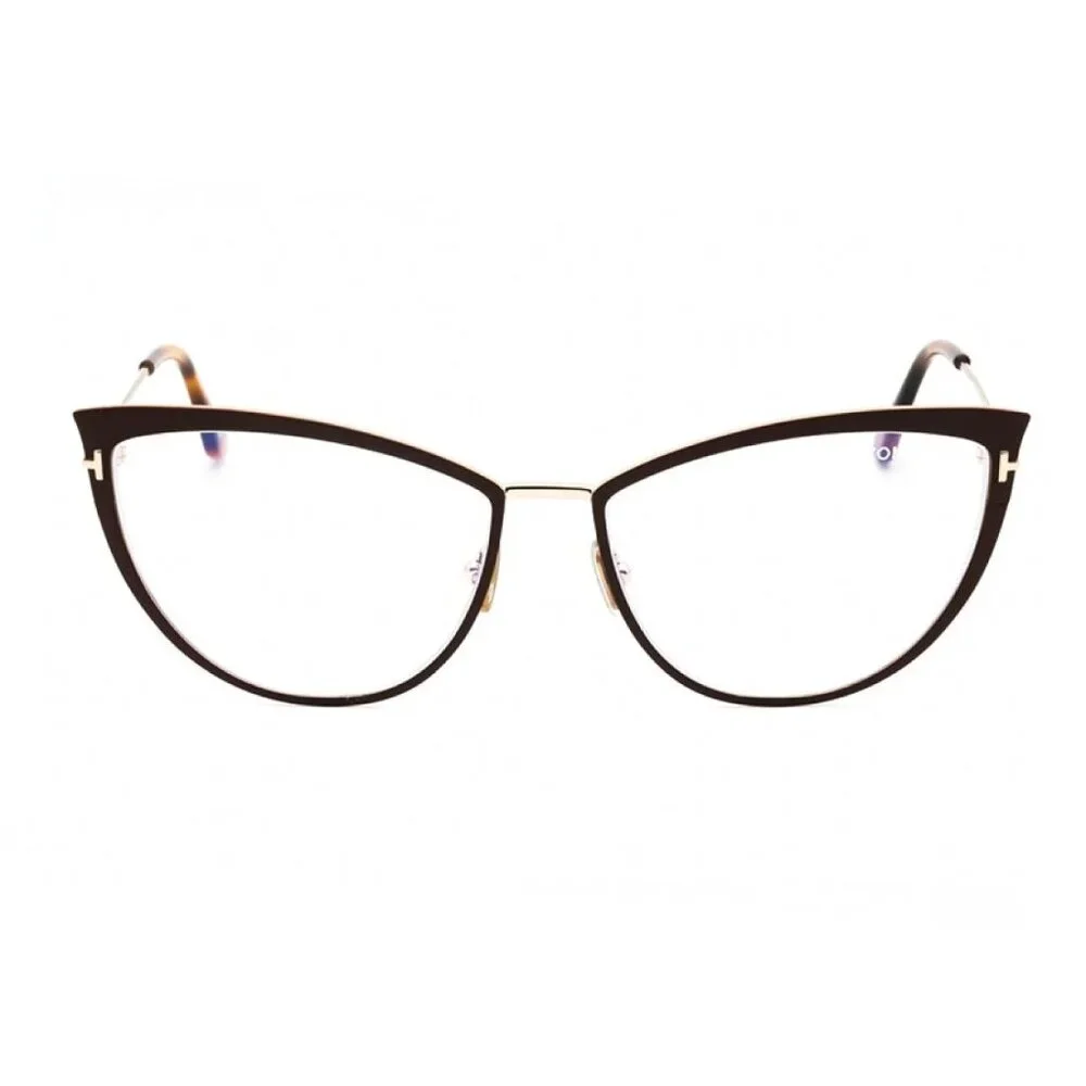 NEW TOM FORD EYEGLASSES CAT EYE BROWN/GOLD WOMEN EYEWEAR